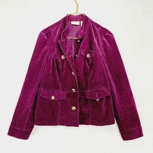 Chico's Purple Long Sleeve Button Down Corduroy Jacket 5130